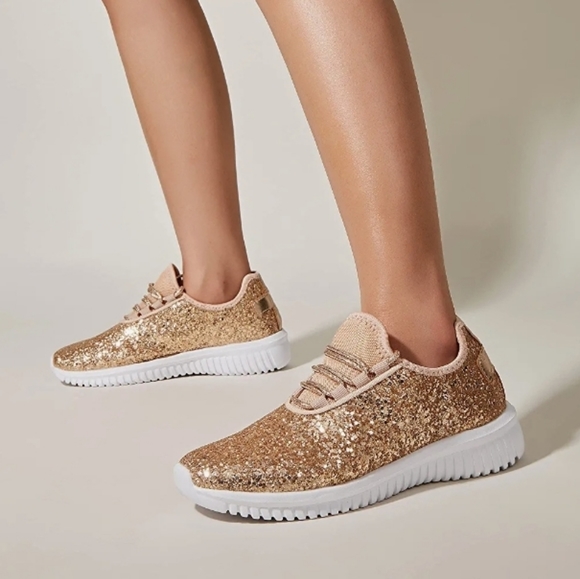 Fashion Glitter Sneakers for Womens Silp On Running Shoes Lightweigt - Picture 2 of 11